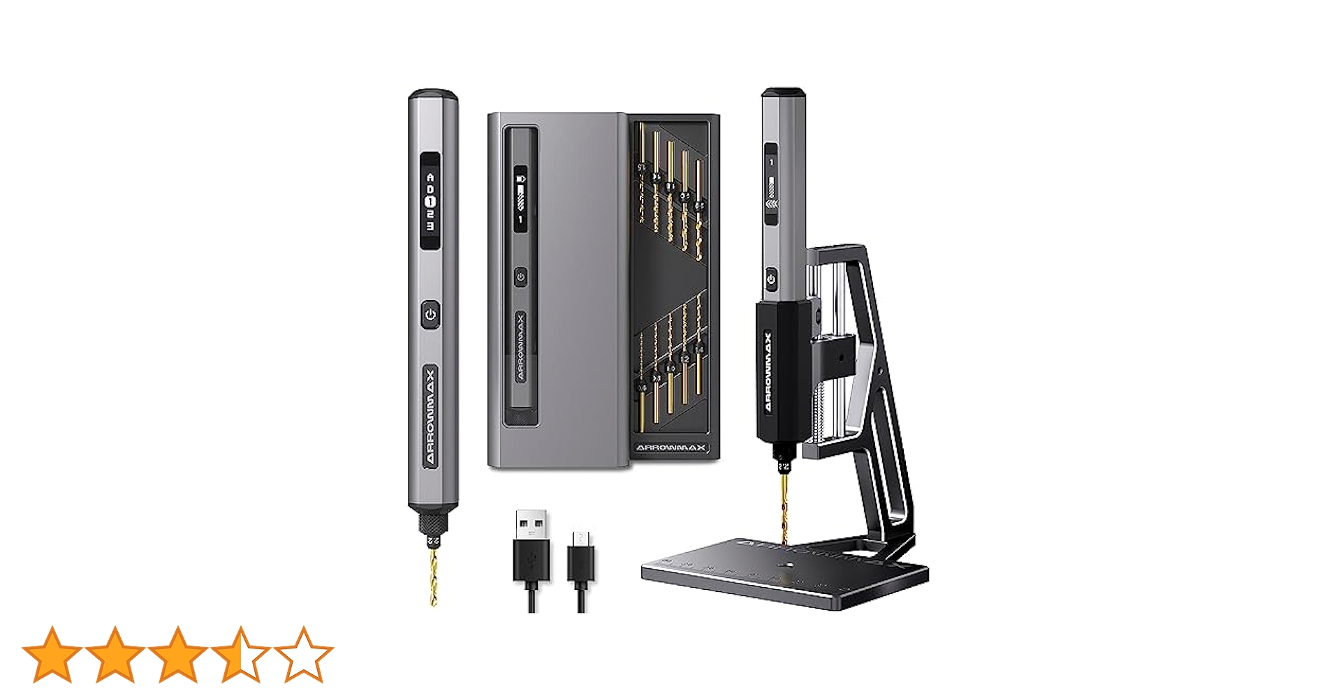 Amazon | ARROWMAX ミニ電動ドリル 15in1 アルミケース付き 充電